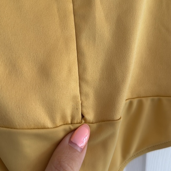 DANIELLE BERNSTEIN Sahara Sun Gold Satin Tank Bodysuit 6 - Picture 5 of 8